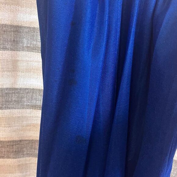 Jessica McClintock Gunn Sax Blue Shimmer Maxi Dress Size 3/4 - Picture 4 of 11